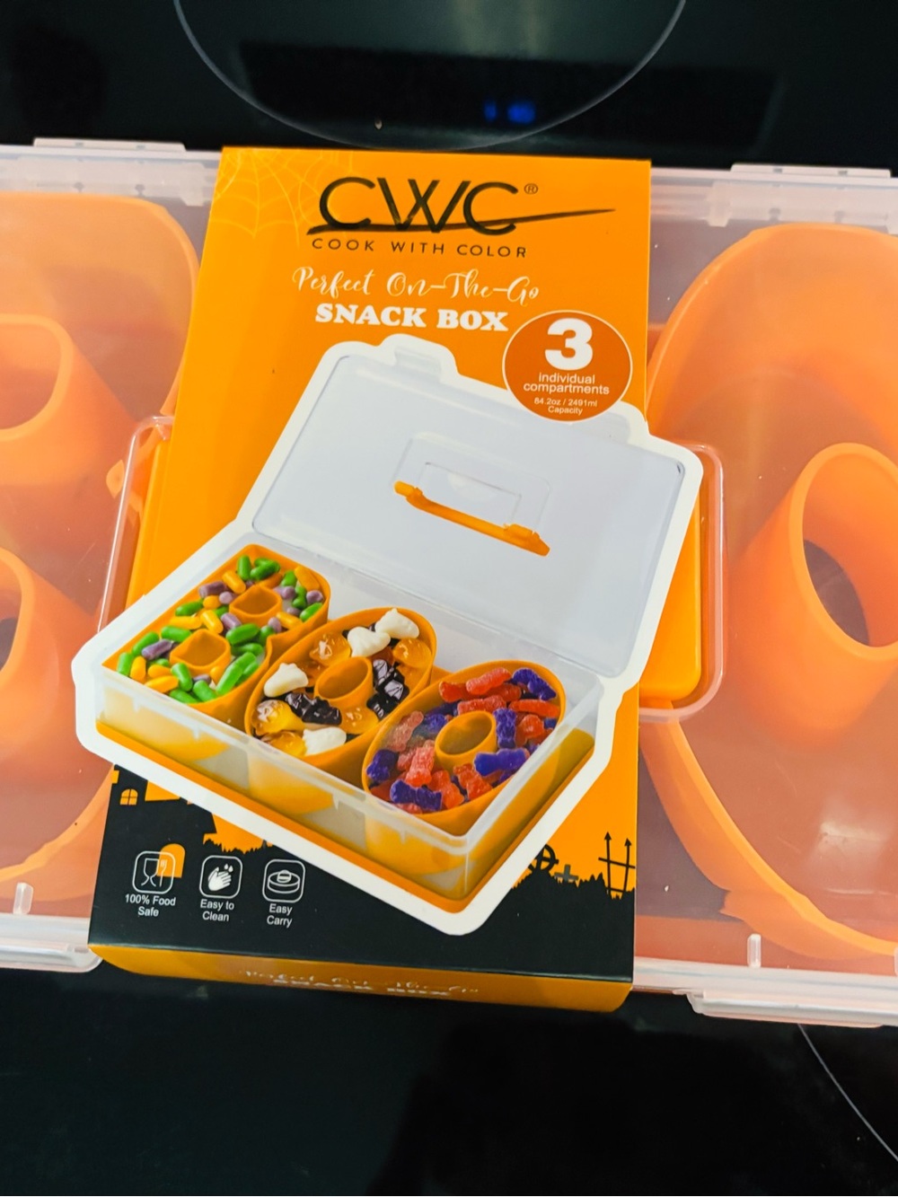 CWC Halloween BOO 3 Compartment Snack Container